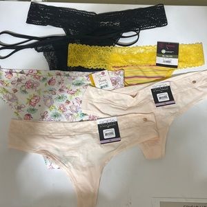 Various Brand Women’s Thongs. Some NWT Or Excellent Condition. 6 Pair  L Or XL.